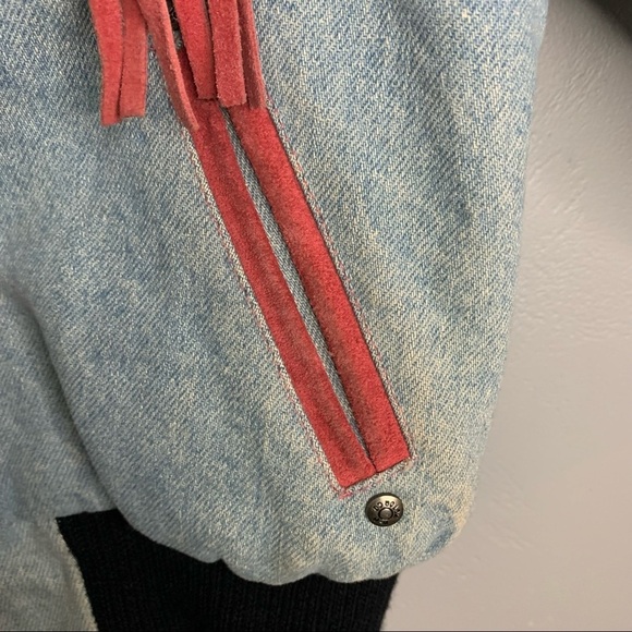 Harley Davidson Motorcycle Jean Suede Leather Kids Bomber Jacket - Picture 6 of 7